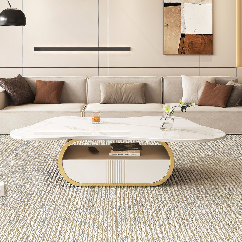 Table basse moderne avec plateau en pierre frittée Modern
