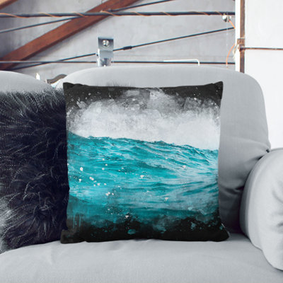 Ocean Wave in Morocco Cushion with Filling