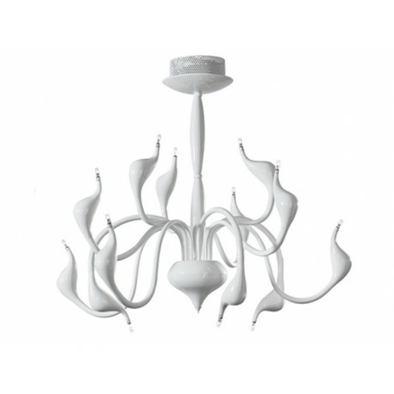 Snake 12 - Light Unique/Statement Chandelier, White