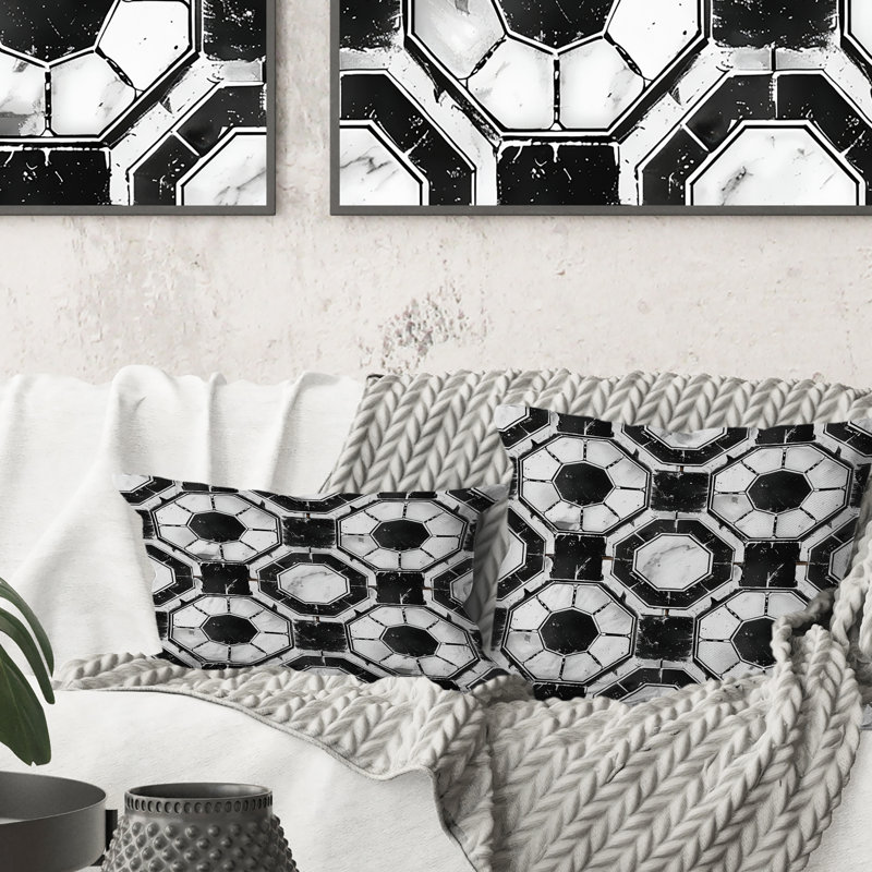Coussin lombaire noir octogonal - transitionnel