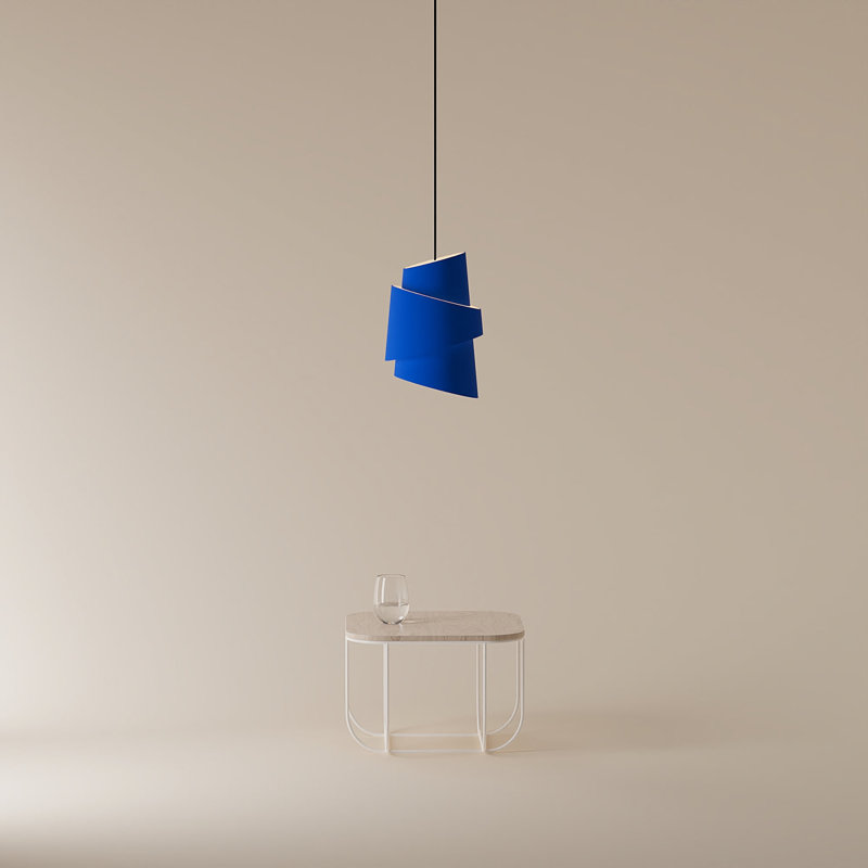 Croissant Pendant Light, Black, Cobalt