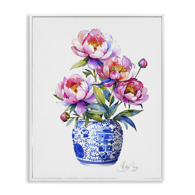 Blue Dynasty Blooms, estampe numérique, design par Shelly Craig
