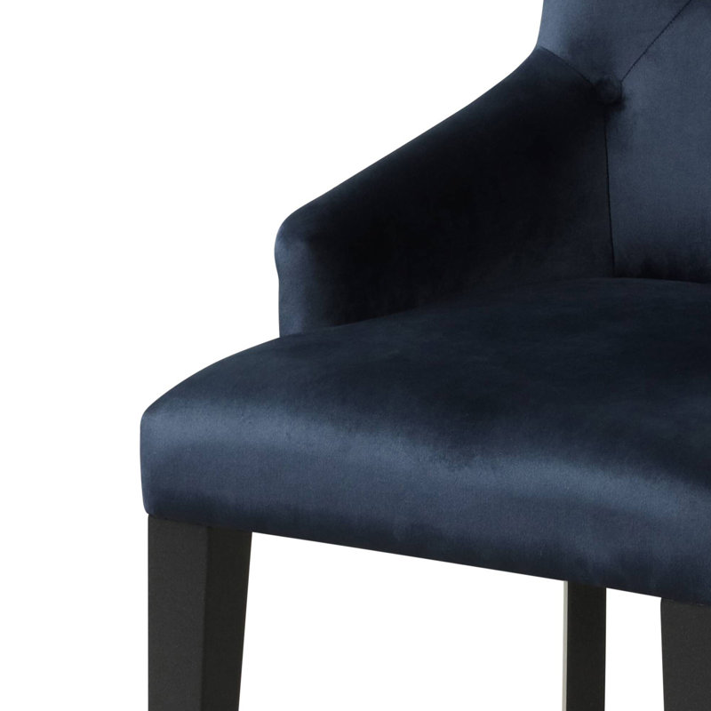 Fauteuil capitonné à dossier bleu marine et noir | Idée de cadeau