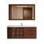 Meuble-lavabo mural 47,64 po en bois d'hévéa massif avec miroir-285199479