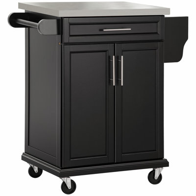 Taunton Rolling Kitchen Island with Stainless Steel Top