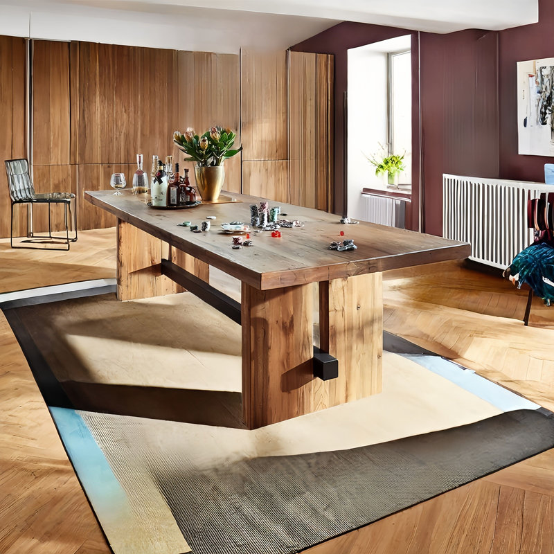 Original Style Rectangular Solid Wood Dining Tables, 29.5"H x 86.6"L x 35.4"W
