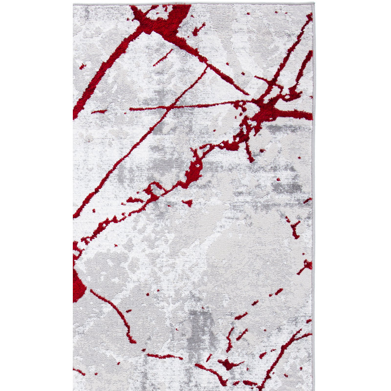 Tapis abstrait gris Robeon, Rectangle 9 pi x 12 pi