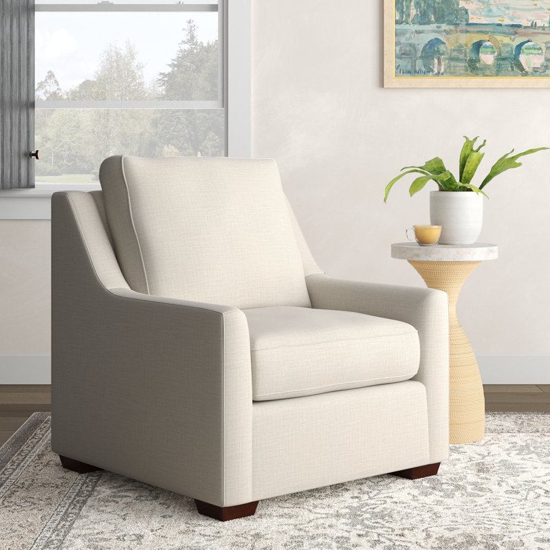 Gemi Upholstered Armchair, Bayou Natural Canvas