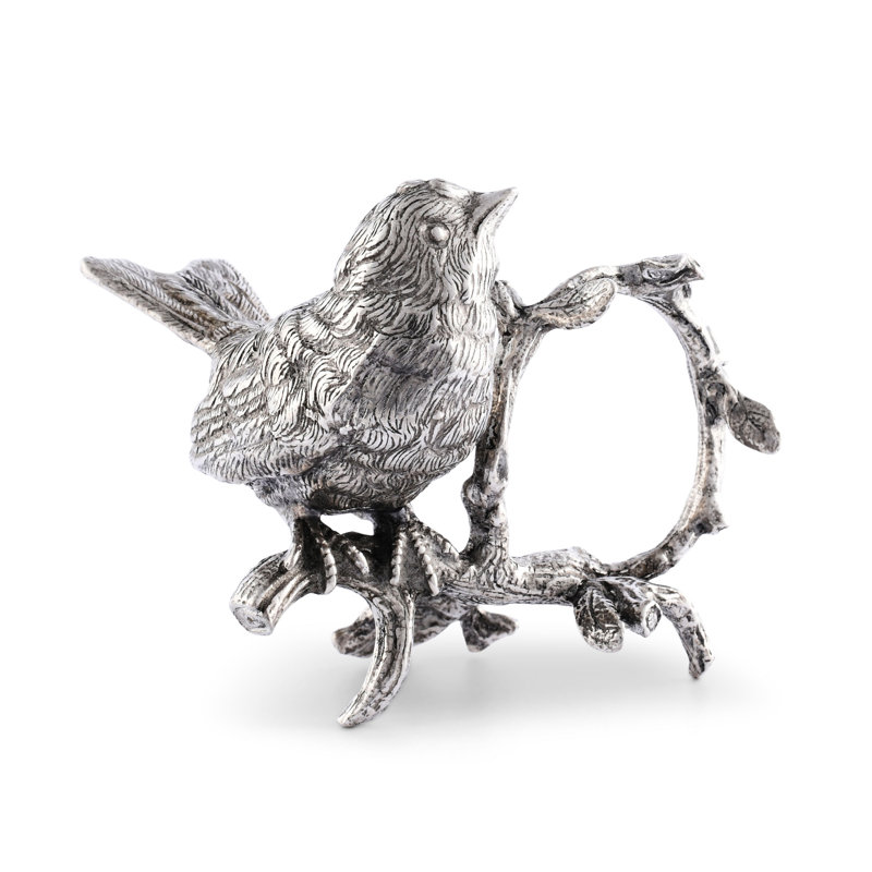 Song Bird Pewter Metal Handcrafted Napkin Ring