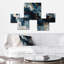 Blue And White Abstracted Liquid Art I - Abstract Liquid Ink Metal Wall Décor