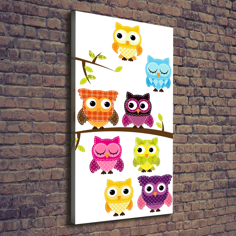 Colourful Owls - Wrapped Canvas Print
