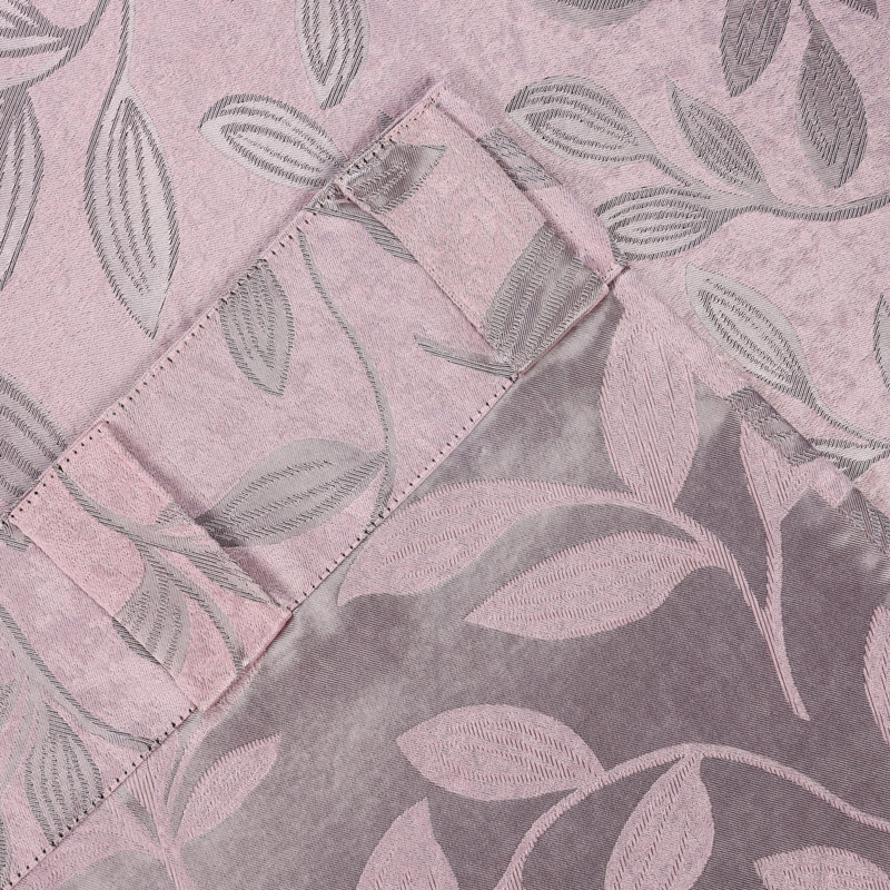  Leaves Pattern Machine Washable 100% Polyester Black Out Curtains with Back Tabs, 52" W x 63" L, Blush