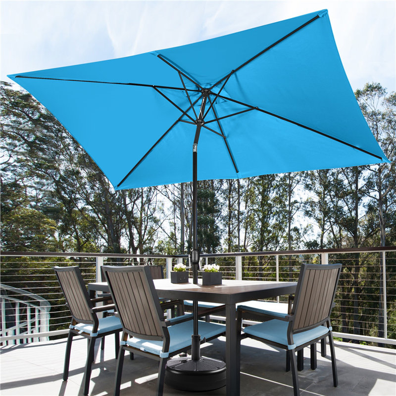 Parasol d'extérieur rectangulaire Glidewell, H 99,6 po x l 120 po x P 78 po, Bleu ciel