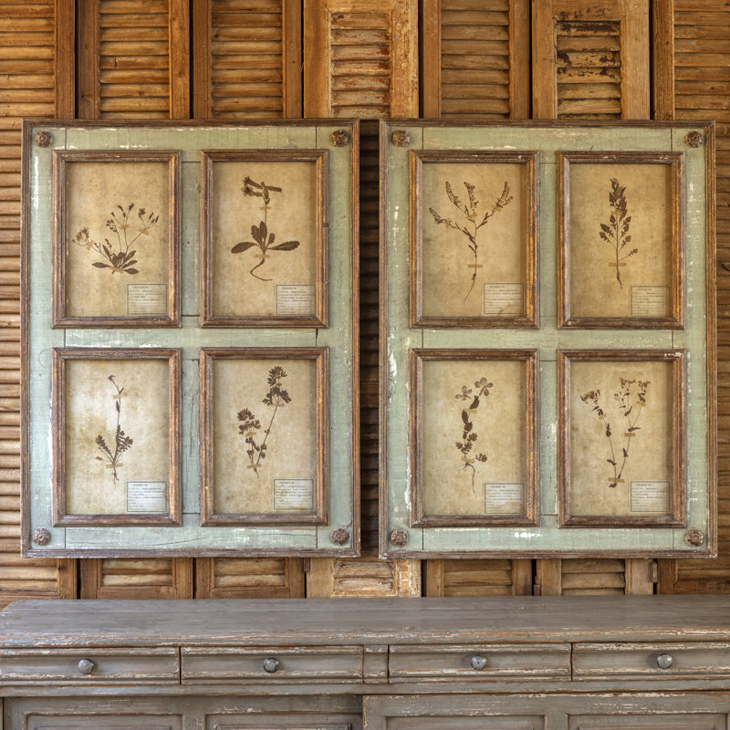 Grand Botanical Collage Framed Wall Art - Set of 2