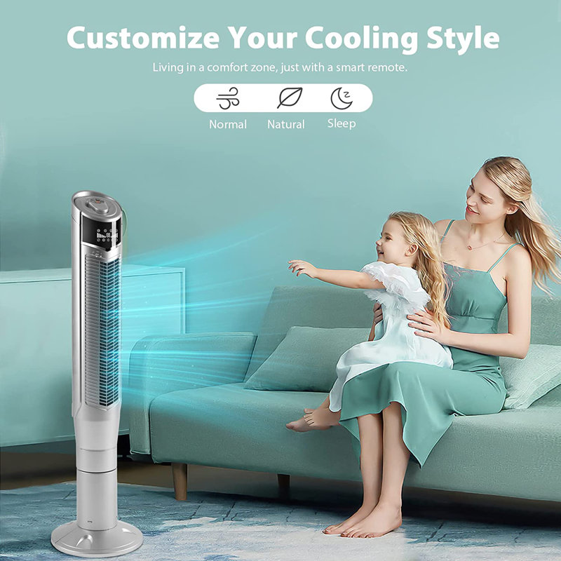 Ventilateur tour oscillant 47 "COWSAR, Argent