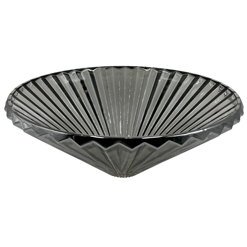 20" Diamond Brilliance Premium Glass Vessel Sink – Luxury Bathroom Vanity Basin with Modern Round Design, Dark Gray