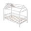 Lit simple en bois avec clôture, blanc