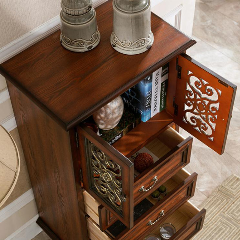 Armoire d'appoint polyvalente de style rustique américain, Brun