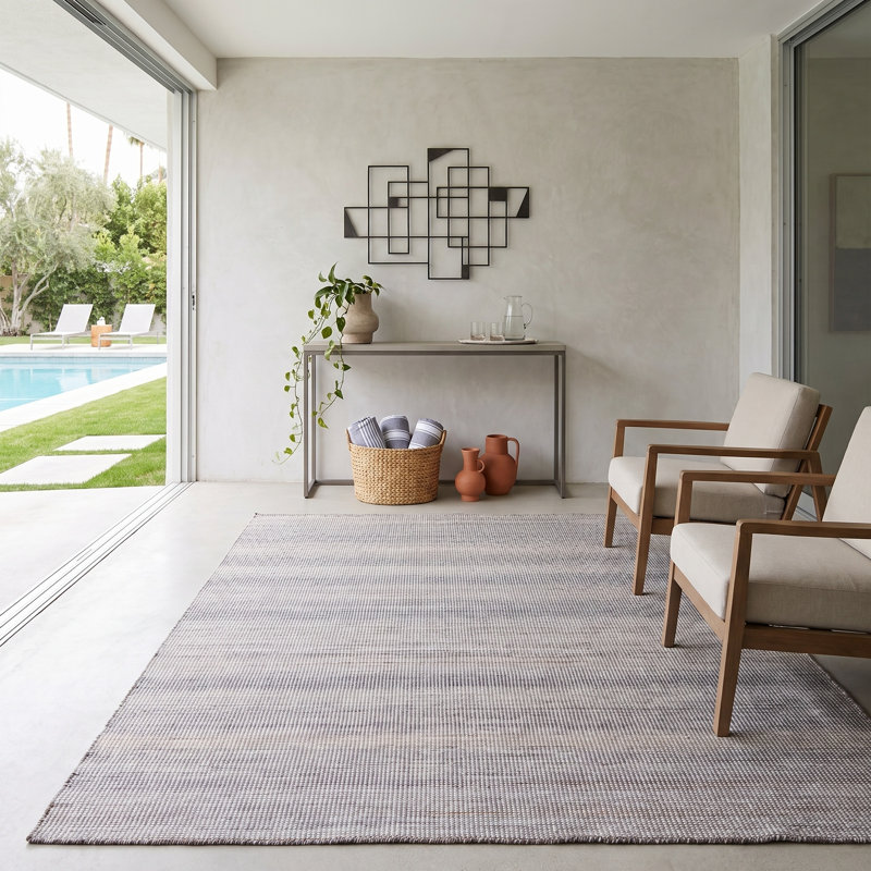 Lenzi Hand Woven Dhurrie Geometric Area Rug, Rectangle 8' x 10'