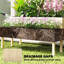Lit de jardin surélevé à 2 niveaux avec treillis, jardinière surélevée pour plantes grimpantes, naturel