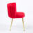 Modern Red Velvet Dining Chair Pair, Iron Tube Golden Legs, Breathable Seat For A Fresh Air Feeling, Fashionable Style Red Chairs ( Of 2), Covered With Color Cool Sit, Simple Assembly