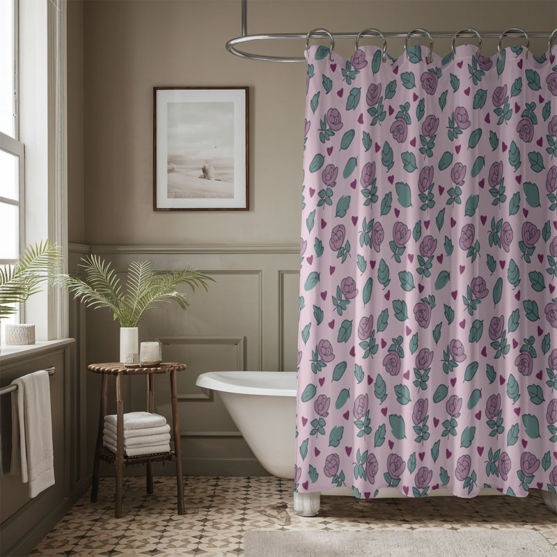 Graceful Lilac - Premium Shower Curtain 0116, 74" H x 71" W