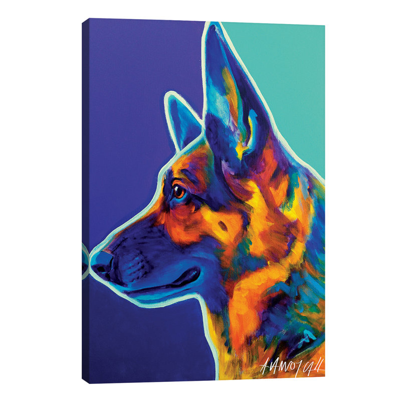 Schatze The German Shepherd by DawgArt - Print on Canvas, 66.04 cm H x 45.72 cm W x 1.91 cm D, No Frame