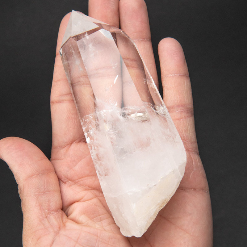 Optical Gem Quartz Crystal Point from Brazil (0.6446 lbs)