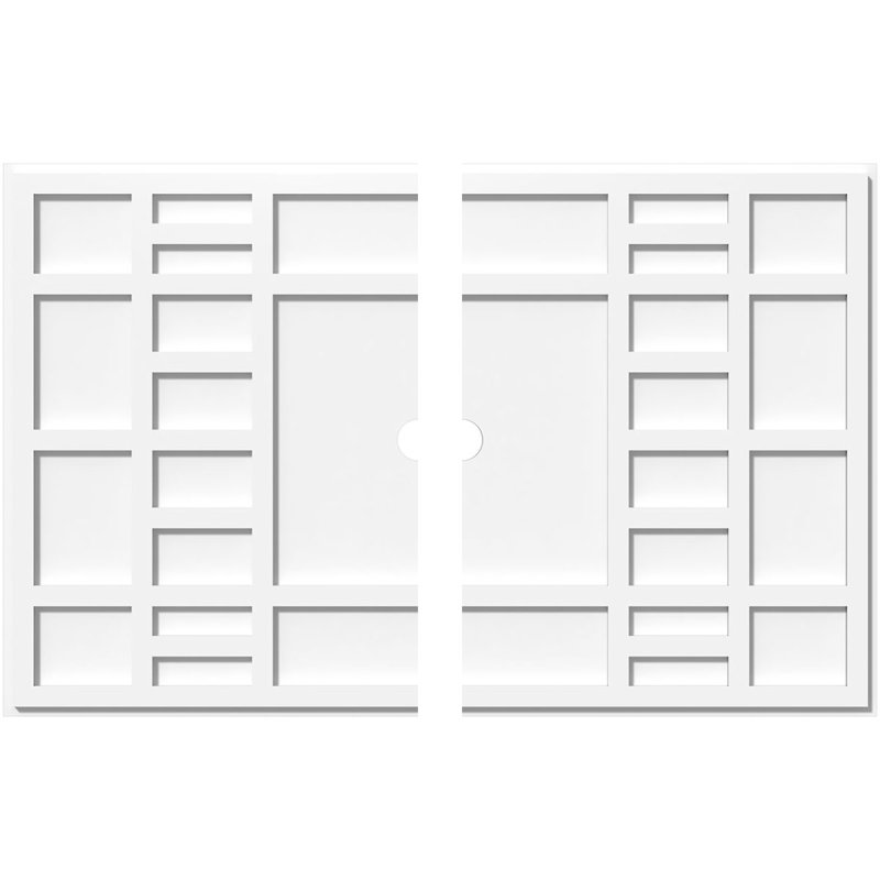 Médaillon de plafond contemporain en PVC de qualité architecturale Beaux, H 1 po x l 40 po x P 26,625 po
