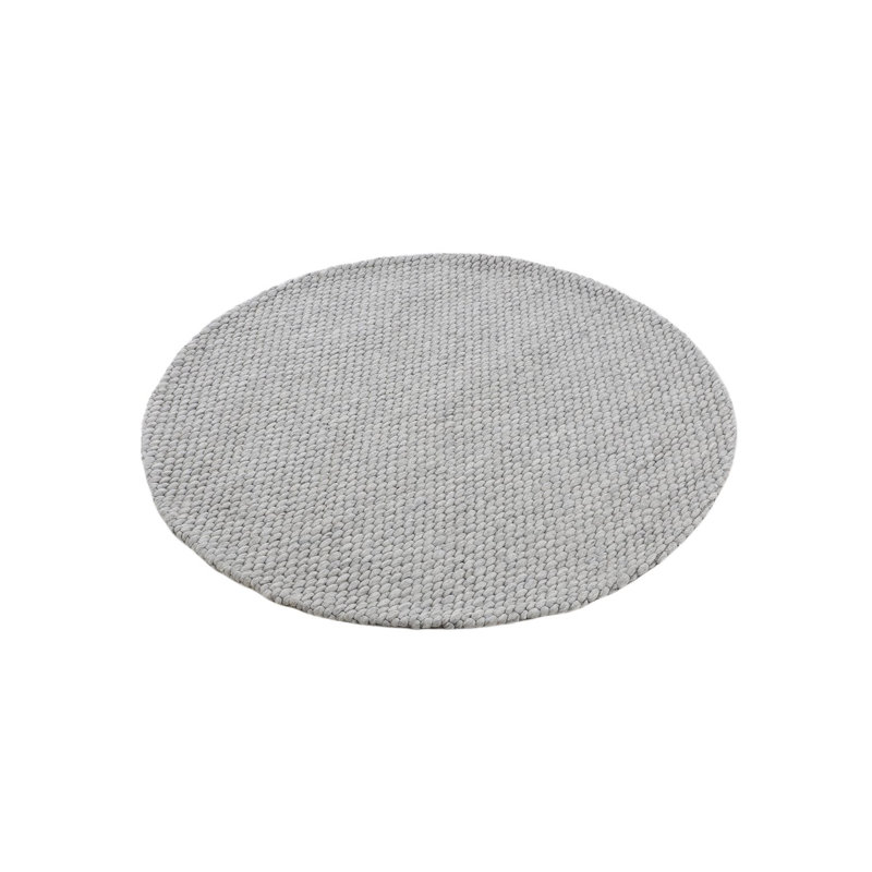 Handgefertigter Wollteppich Aus In Grau Wool Hand Loomed Area Rug, Round 80cm