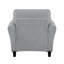 Chaise rembourrée moderne en tissu texturé gris foncé avec accoudoirs arrondis et coussin attaché, pour les salons transitionnels-2001230588