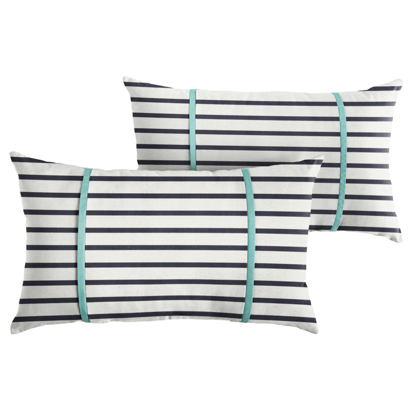 Housse et insert de coussin rectangulaire Stonebrook, 16 po x 26 po, Bleu Aruba