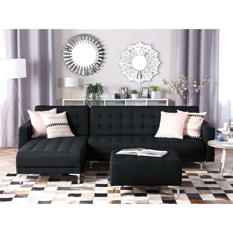 Finnegan 4 Seater Sofa Bed, Grey, Left Hand Facing