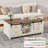 Hutchison  Farmhouse Coffee Table With Sliding Barn Doors, 48'' Living Room Table With Storage Adjustable Shelves-99343128