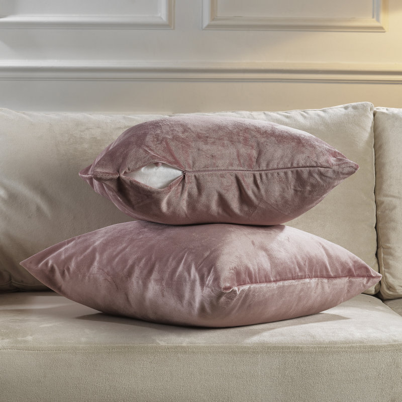 Housse de coussin en velours mat, 18 po x 18 po, 78 framboise glacé