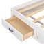 Lit de jour simple en bois avec 3 tiroirs de rangement, tablette souple supérieure, tablette et ensemble de douilles et ports USB