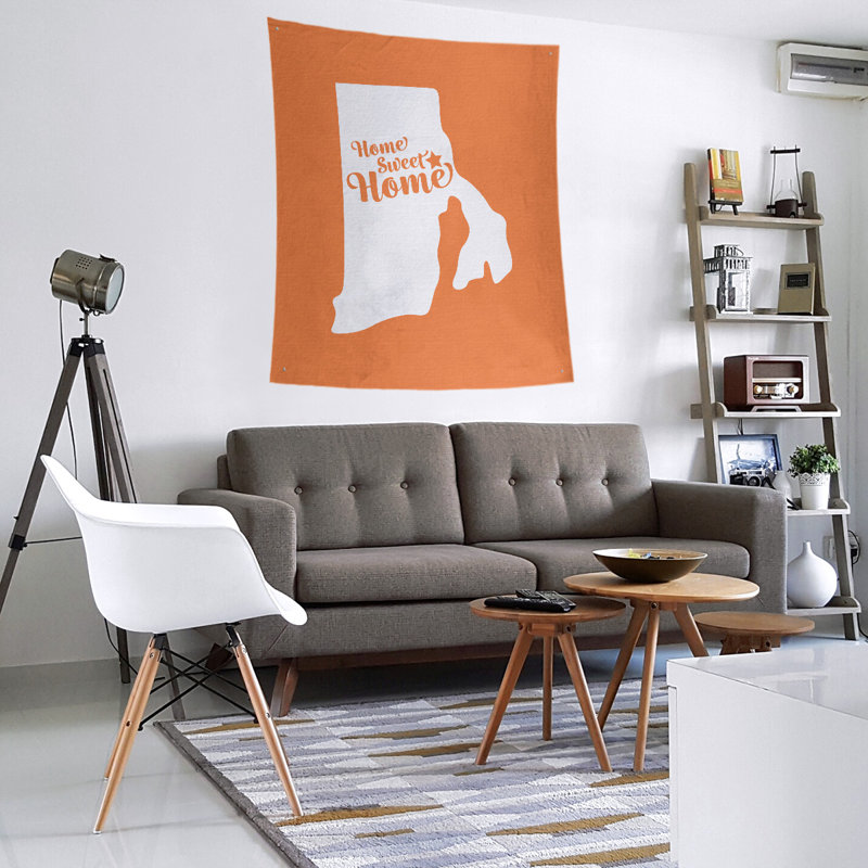 Tapisserie murale Home Sweet Providence, H 104 po x l 88 po, Orange