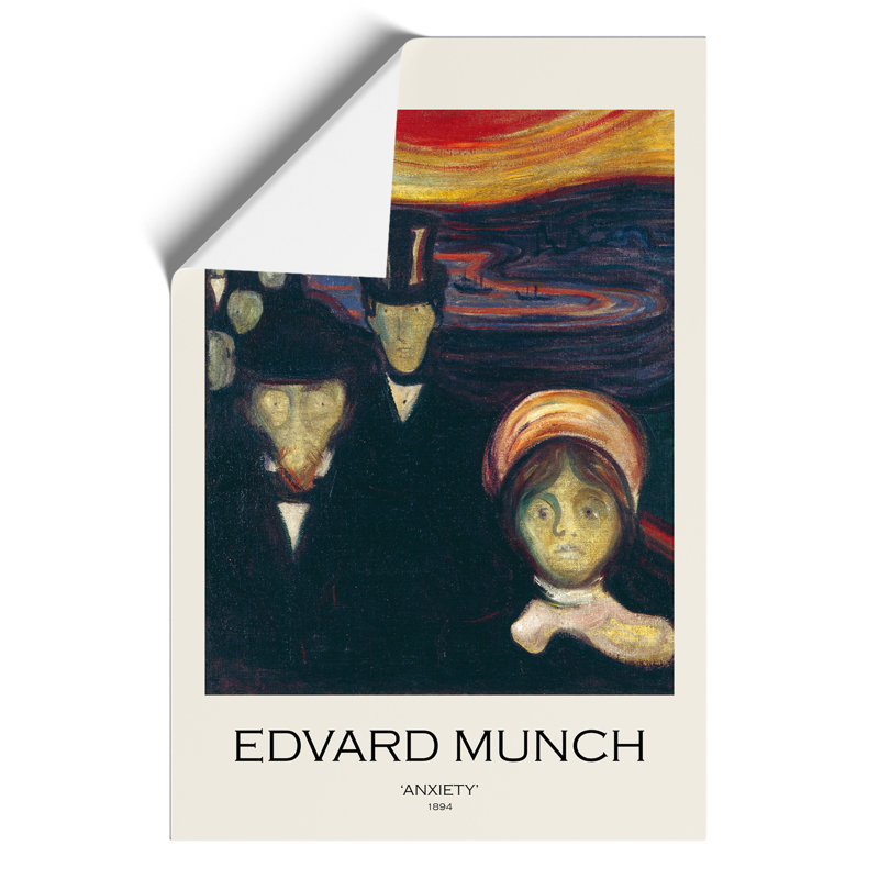 Anxiety by Edvard Munch - No Frame Painting, 42cm H x 30cm W x 0.1cm D