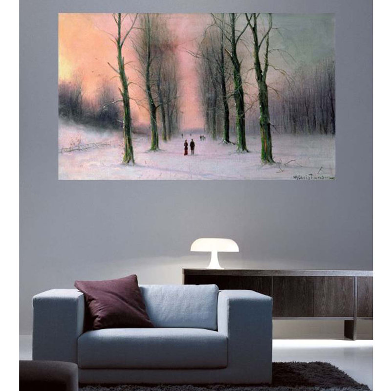 Adhésif décoratif scène de neige Chrétiens Wanstead Park (19e), H 36 po x l 60 po