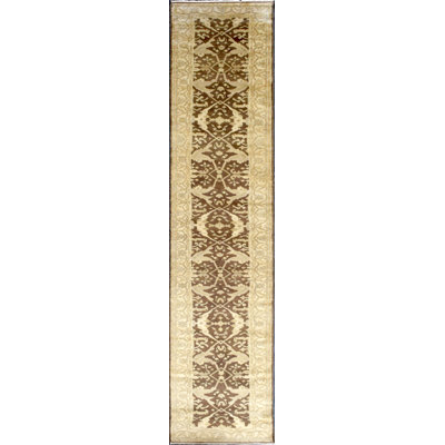 Tapis de couloir beige / brun en laine
