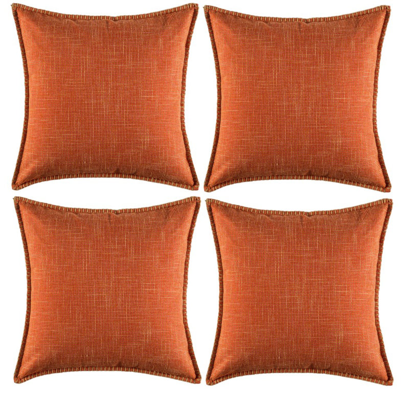 Linen Pillow Cover, Orange, 18" x 18"