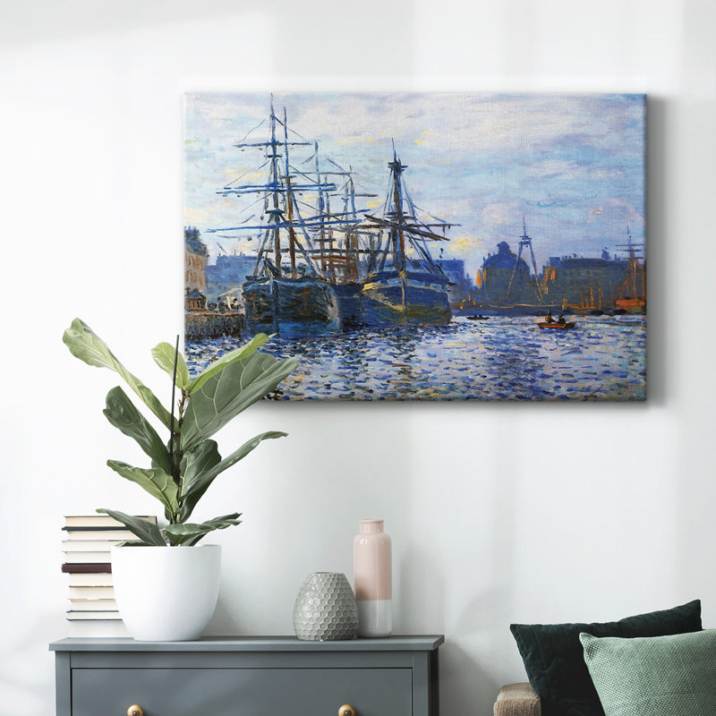 Le Havre, le port, 1874, toile tendue avec châssis, H 18 po x l 27 po