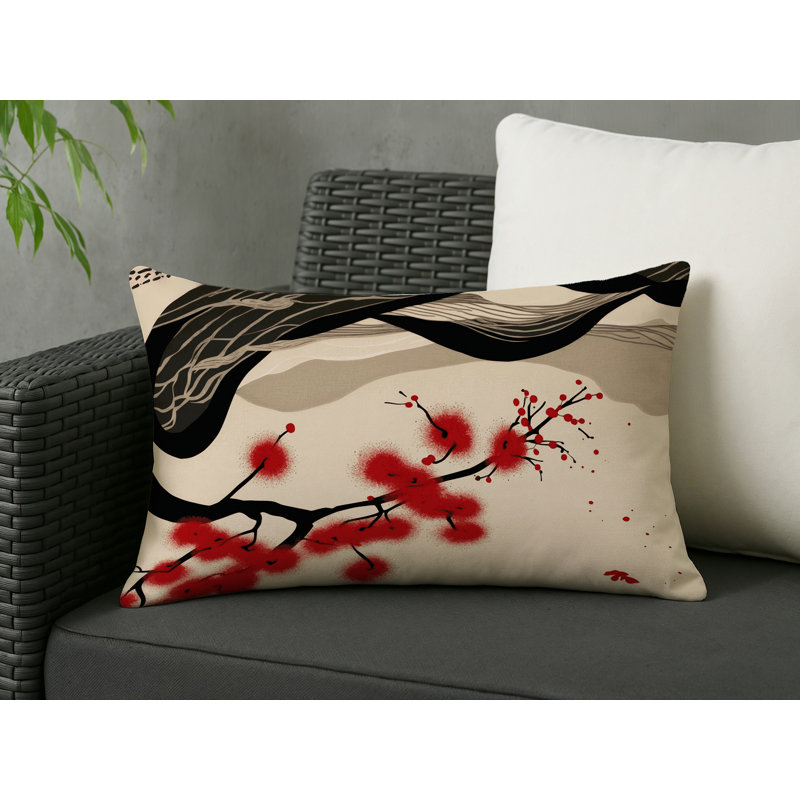 Blushing Waves Indoor And Outdoor Throw Pillow, Rectangle 20"H x 14"W