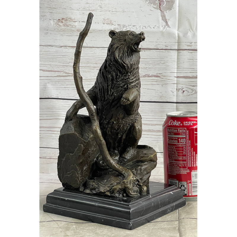 Figurine abneer grand ours debout sur une falaise