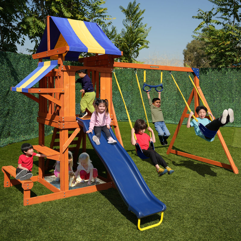 Portique à balançoire en bois avec garantie à vie Sportsn Sunlyslope
