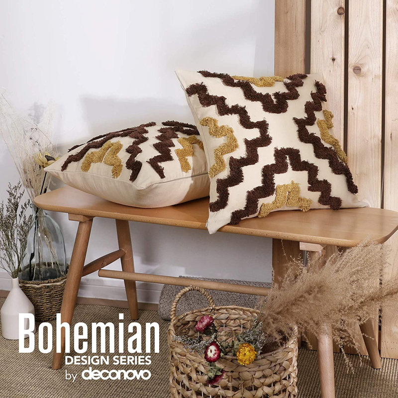 Dartee Throw Pillow Cover, Brown