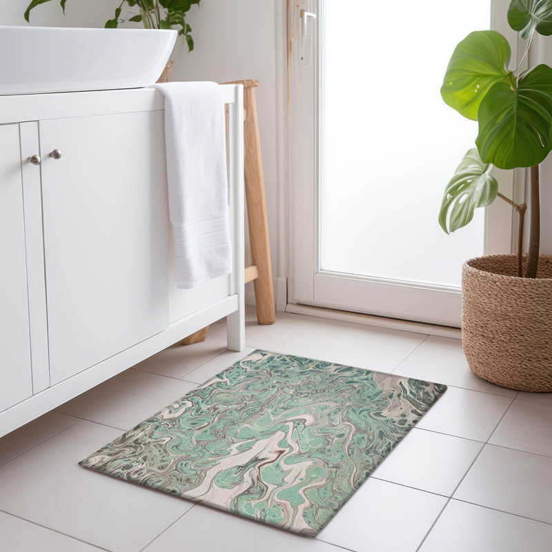 Tapis menthe de qualité supérieure Chananya AMF54, Rectangle 1 pi 8 po x 2 pi 6 po
