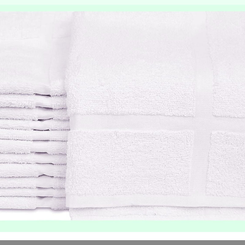 EcoDry Cotton Blend Hotel Bath Mat - 18x25 Inches, Lightweight, Quick-Drying, Machine Washable, 12 Pack