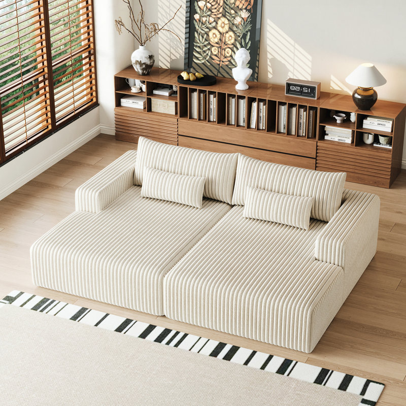 Méridienne surdimensionnée de 102 po, Beige