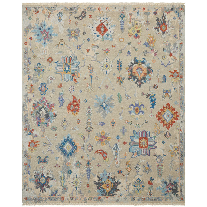 Tapis en laine tissé à plat à la main Zahara, Rectangle 6 pi x 9 pi